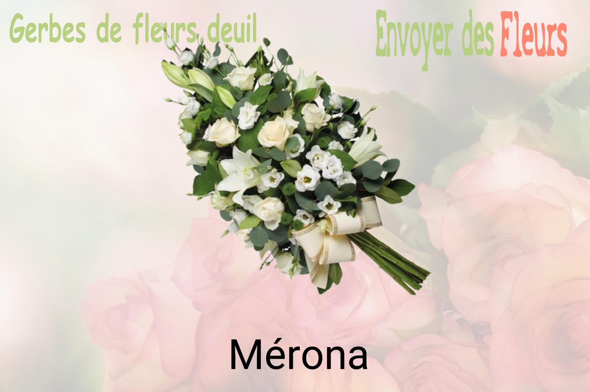 Gerbe de fleurs de deuil livrée à Mérona